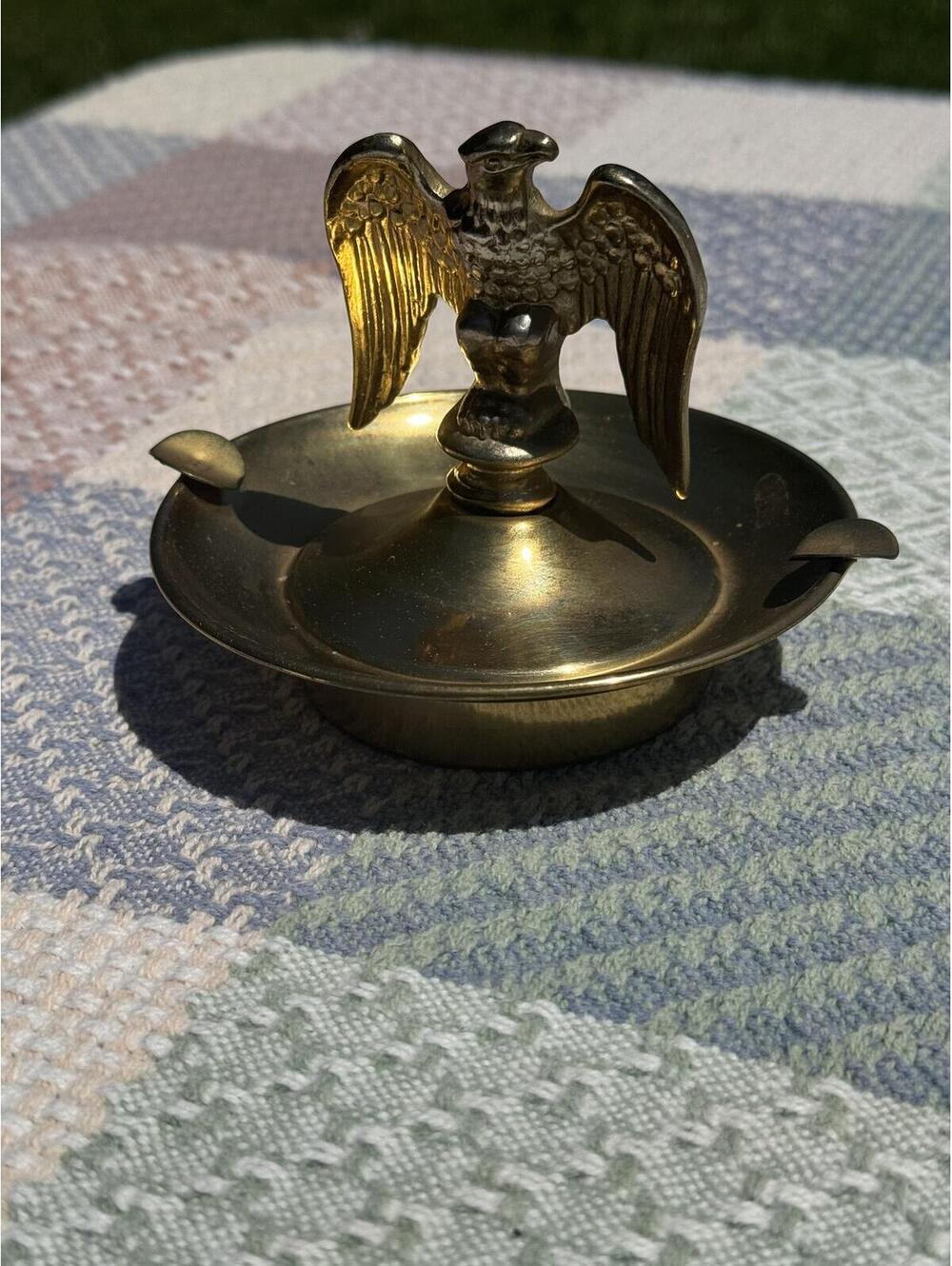 Vintage Brass Eagle Ashtray